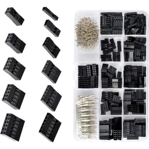 620Pcs Dupont Connector 2.54mm, Dupont Cable Jumper Wire Pin Header Housing Kit, Male Crimp Pins+Female Pin Terminal Connector