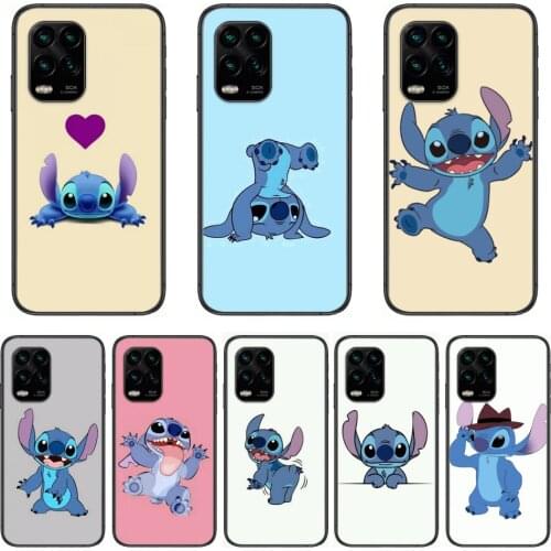 Phone Case Stitch Disney Phone Case For xiaomi Redmi Note 9S 8 7 6 5 A Pro T Anime Black Cover Silicone Back Pretty senior