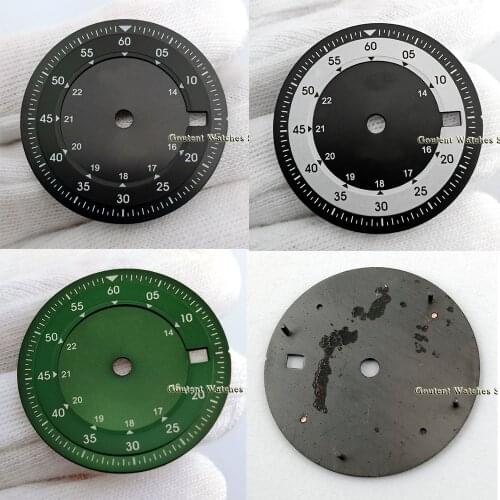 Goutent 28.5mm Black/White/Green Men Watch Dial fit ETA 2836/2824 DG2813/3804 Miyota 8205 8215 821A 82Series Movement