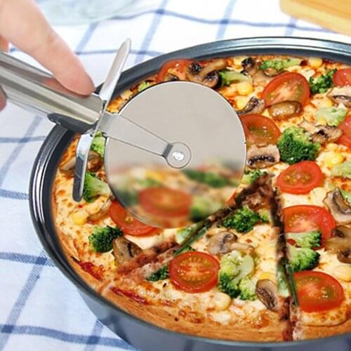 Double Roller Pizza Knife Cutter Stainless Steel Pizza Cutter Pastry Pasta Dough Crimper Kitchen Pizza Tools
