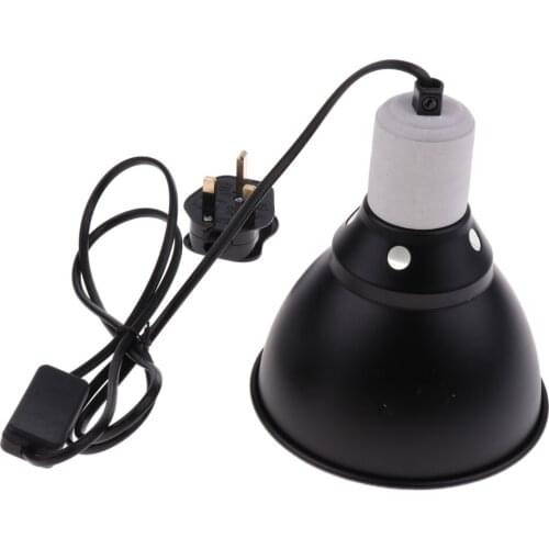 E27 50W Reptile Halogen Light Bulb UVA UVB + Dome Lamp Holder UK Plug 220V