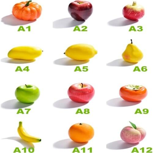 1 Pcs Mix Decorative Artificial Fruit Apple Pear Orange Fruits Fake Kids Cognitive Teaching Aids Fruit EVA Plastic Shop Display