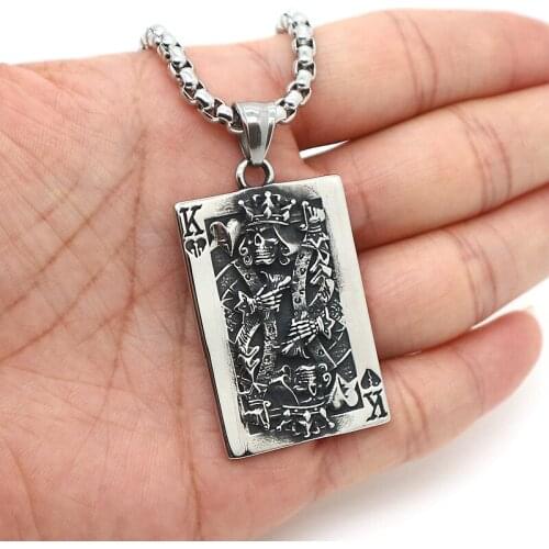 Unisex 316L Stainless Steel Classic King Pendant Chain Newest