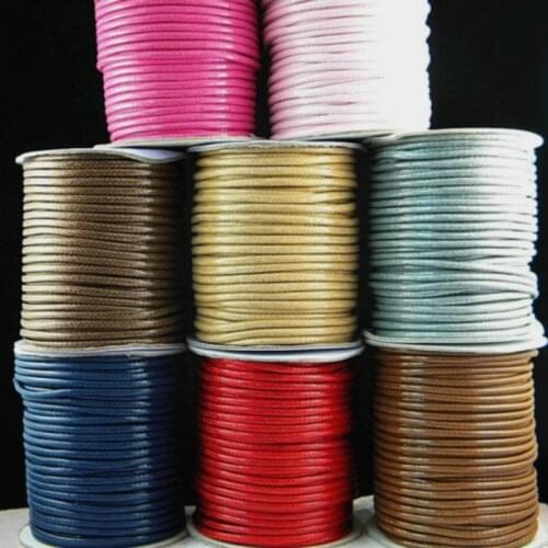 30color200yard1.5mm 5mm 4mm 3mm 2.5mm 2mm Korean waxed line Round Cord Necklace Rope Leather Thread Jewelry Making Accessories