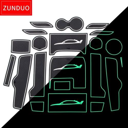 ZUNDUO Gate slot Mats For Honda CIVIC 2016 2017 2018 2019 CIVIC10 TYPE R USA model Interior Door Pad Cup Holders Non-slip mats