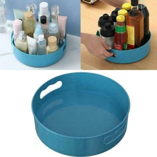 HOT SALES!!! 360 Degree Rotating Storage Tray Kitchen Condiment Organizer Cosmetic Container
