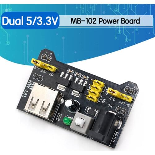 MB102 Breadboard Power Supply Module /MB102 white Breadboard Dedicated Power Module 2-way 3.3V 5V MB-102 Solderless Bread Board