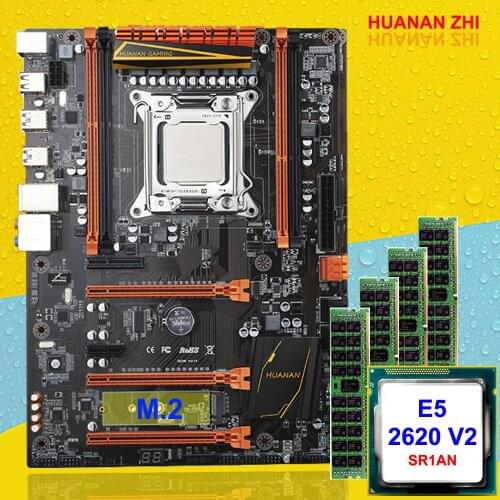 Big brand new arrival HUANAN ZHI Deluxe X79 gaming motherboard set CPU Xeon E5 2620 V2 SR1AN RAM 32G(4*8G) DDR3 1600MHz REG ECC