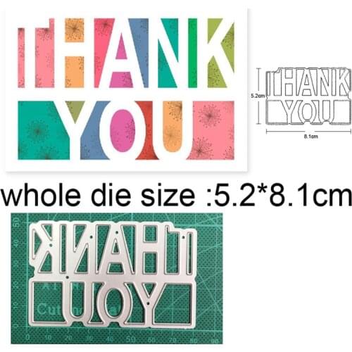 Word Letter Thank You Metal Cutting Dies Stencils for Scrapbooking dies Embossing Die Cuts Crafts Paper Stamps and Dies New 2020