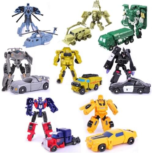 Transformation Mini Cars Kid Classic Robot Car Toys Action & Toy Figures Plastic Deformation Boys Gifts For Children
