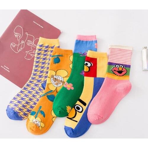 Fashionable cartoon animal cotton socks, classic new style set men and women suitable harajuku style funny personality socks