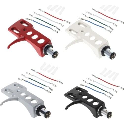 Turntable Headshell Mount Universal LP Phono Cartridge Holder Kit Replacement Phonograph Head Holder Stylus Lead Wire