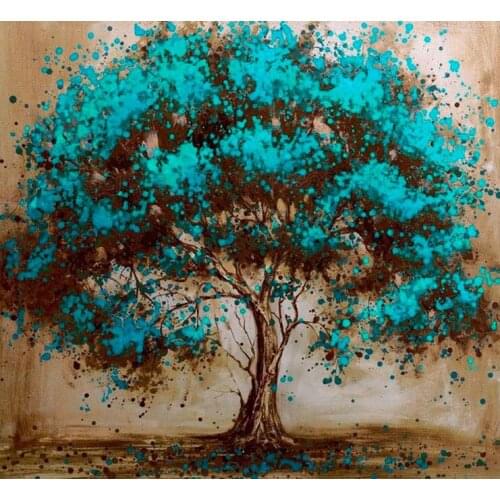 Full DIY diamond painting kits Diamond Embroidery drill rhinestone cross stitch kits diamond mosaic needlework Blue leaf tree