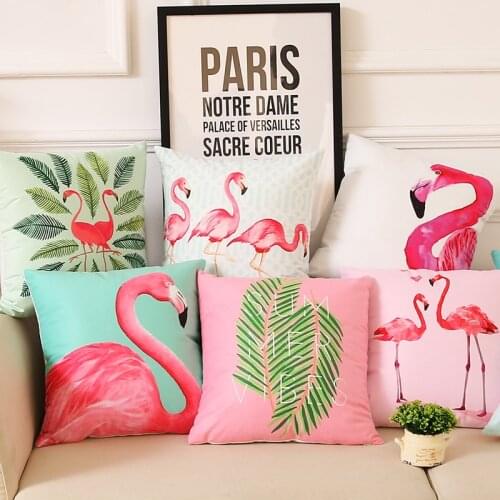 Flamingo Print Pillowcase Throws Pillow Case Waist Cushion Covers Home Decor