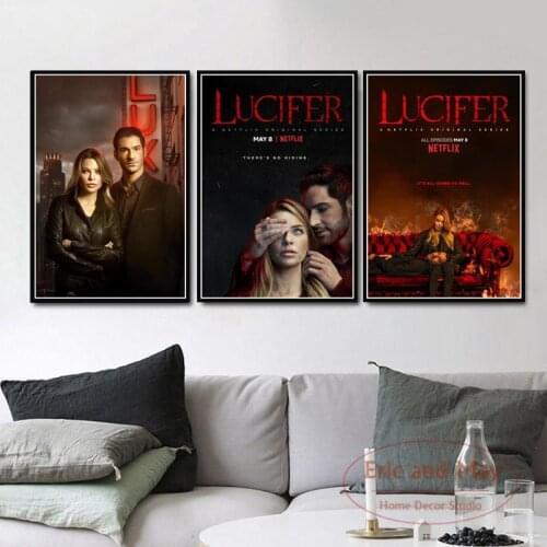 New Lucifer 2019 TV Series Show New Season Poster And Prints Oil Painting Canvas Wall Art Pictures Living Room Home Decoration