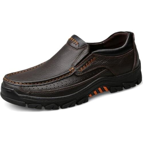 Genuine Leather Shoes Men Loafers Soft Cow Leather Men Casual Shoes 2020 Bussiness Black Brown Male Footwear Slip-on Men flats