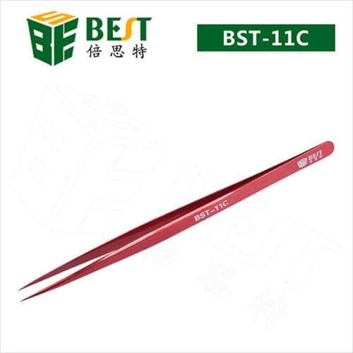 Beest color tweezers plated 302 material special point fixture acid proof anti-magnetic with hard tweezers 11C
