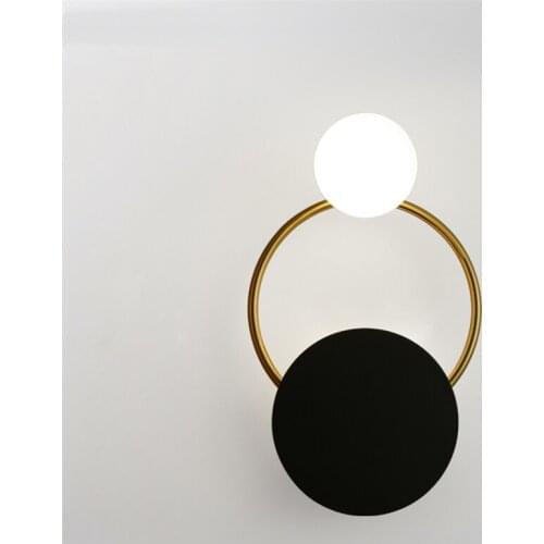 Postmodern Round Wall Lamps Creative Aisle Corridor Living Room Background Lighting Luxury Cloakroom Bedroom Bedside Wall Lights