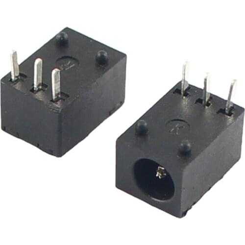 10pcs DC003 DC Power Jack Outlet 3 Pin Feet DC-003 3.5*1.0mm 3.5*1.3mm Female Round Hole Supply Socket Connector