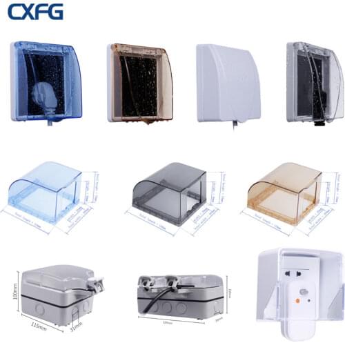 CXFG Self-Adhesive Waterproof Box Type 86/146 Wall Socket Waterproof Box Panel Outdoor IP66 Storm-Proof Protective Cover