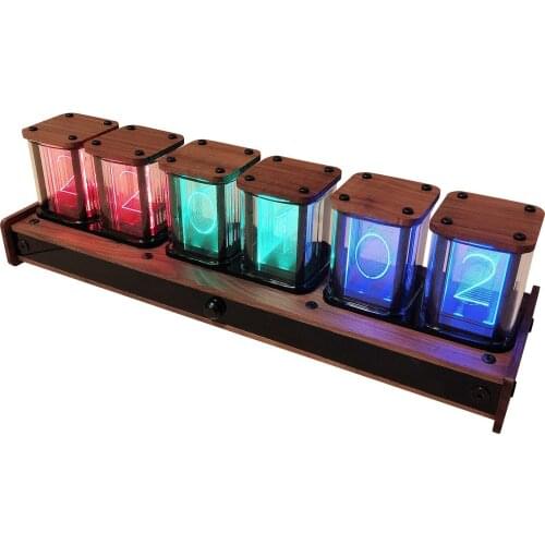 DIY Analog Glow Tube Clock Creative LED Number Electronic Alarm Clock Infrared Inductive Voice Time Desktop Pendulum