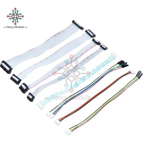 8Pcs 4P 6P 10P 20P Gray Flat Ribbon Data Cable 2.54mm 2.00mm Lenght 20cm XH2.54 to 20cm DuPont Line For J-Link ARM Adapter Board
