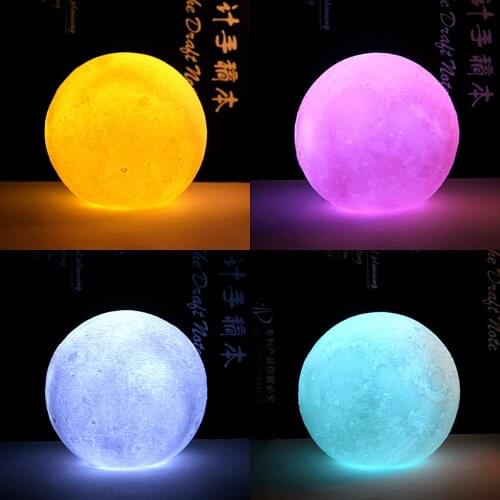 LED Night Light 3D Print Moon Lamp Earth Light Home Decor Creative Gift Bedroom Decor Mood Lamp Night Light Chrismas Decoration