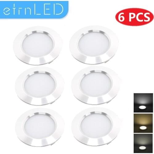 EtrnLED 6pcs Mini Spotlight Recessed Led 12V Ceiling Roof Lamp Camping Cars Accessoire Indoor Round Focus Caravan Boat Cabinet