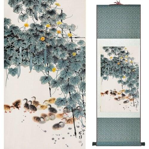 Home Office Decoration Chinese scroll painting birds painting Chinese wash Duck painting