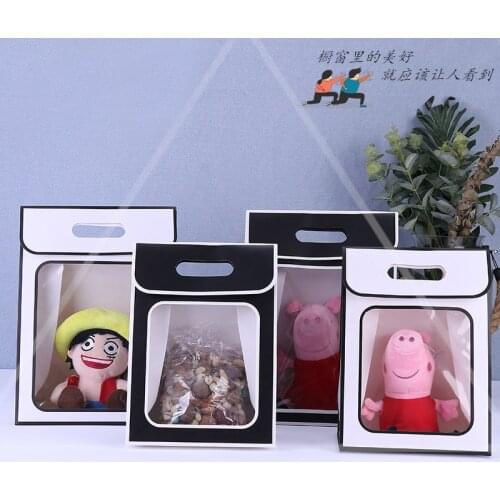 Candy paper packaging flower gift box коробка упаковка gift bag window transparent bag black white пакетики упаковочные для мыла