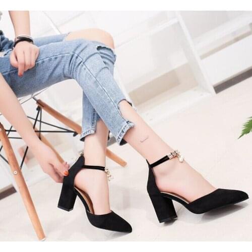 2019 Hot Selling Side with Summer Women Shoes Pointed Toe Pumps Dress Shoes High Heels Boat Shoes Wedding Shoes