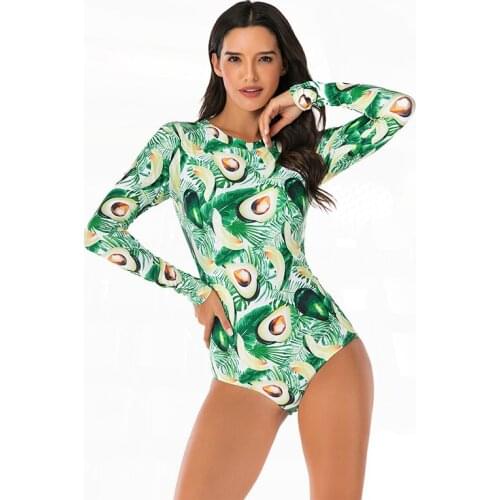 Long Sleeve Swimsuit for Women Rashguard Zipper Suit for Swimming Plus Size Rash Guard Surfing One Piece Body Suit Full
