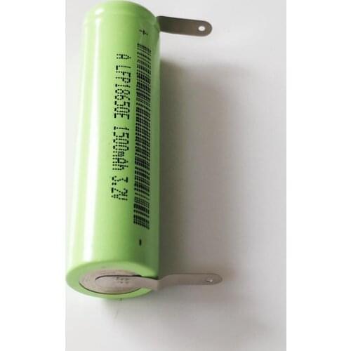 10PCS 1500mah 3.2V 18650 Rechargeable LiFePO4 Battery with soldering tabs for 12V 24V e-bike UPS power HID solar light