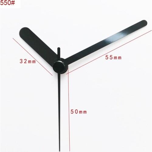 100sets S Shaft Clock Hand 550# Quartz Clock Accessory black short Hands Metal Aluminum Material High quality DIY Clock kits