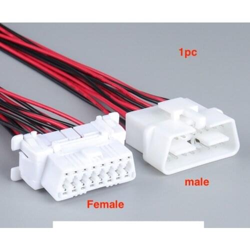 OBD2 16pin car diagnosis plug auto truck diagnostic interface for Toyota female male obdii connector main line cable