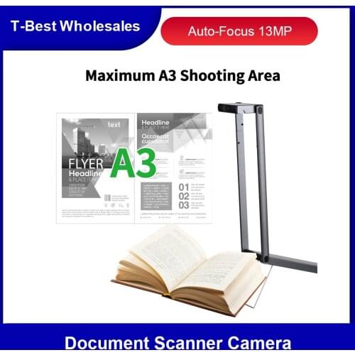 2 in 1 Document Scanner Camera & Webcam Auto-Focus 13MP A3 Scan Size Webcam 10X Optical Zoom USB Connect for Web Conferencing