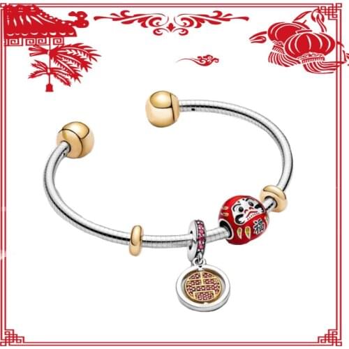 2021 New High-quality 100% 925 Sterling Silver Original New Year Series Lucky Bracelets Romantic Diy Gift Set For Lovers