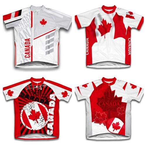 2021 More style Canada Mens classic cycling team short sleeved bike Road Mountain Race Clothing Maillot ciclismo outdoor jersey