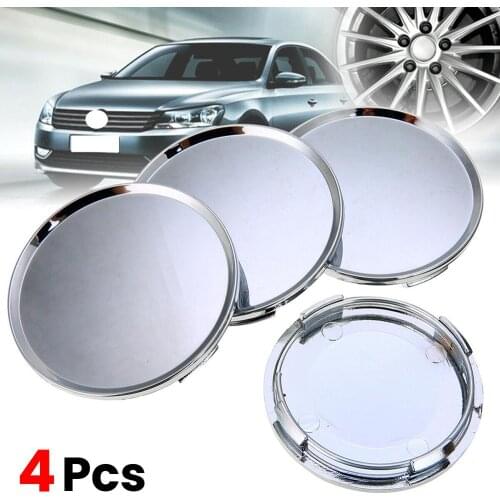 4pcs/set Universal 63mm Car Vehicle Wheel Center Hub Cap Cover Silver