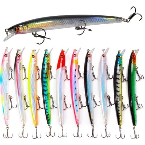 5/10Pcs Minnow Fishing Lure 3D Eyes High Quality Hooks Wobbler Tackle Crankbait Artificial Hard Bait Pesca 13.5CM 15G