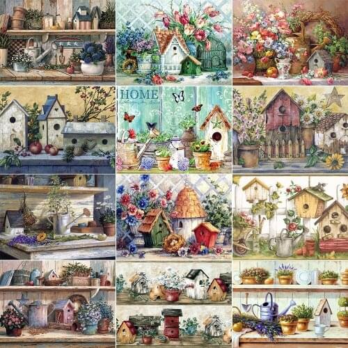 5d Full Circle Diamond Painting Home Garden Ornaments Diamond Mosaic Suit Handmade Love Diamond Art Landscape Wall Decoration