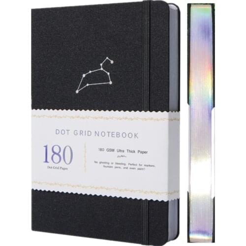 A5 Zodiac Leo Dot Grid Notebook Dotted Journal 180gsm Bamboo Thick Paper 160 Pages 5*5MM Dots - BOX Gift