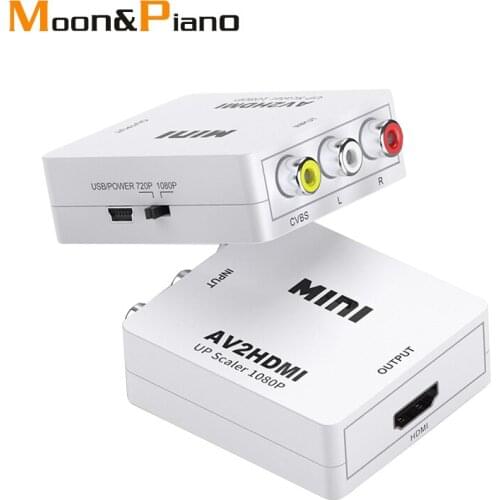 AV to HDMI-Compatible Converter Box 1080P High Quality HD Audio Video Sync Stable Converters Monitor HDTV PC DVD