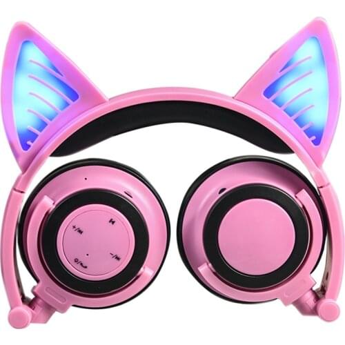 Bluetooth Headphones LED light Cat Ears Headset Wireless Earphone HIFI Stereo Bass headphone for Phones with Microphone