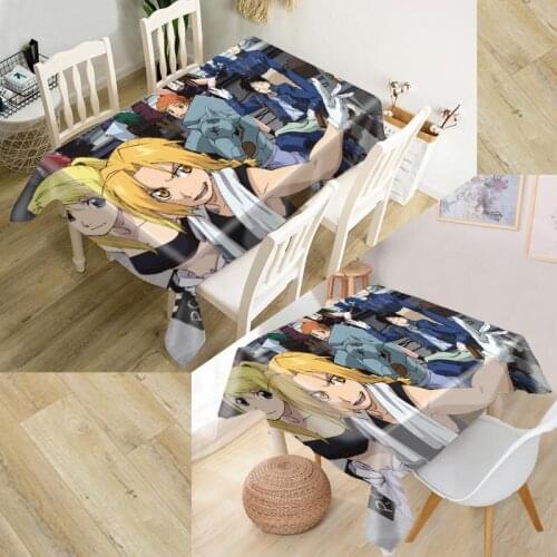 Fullmetal Alchemist Tablecloth Waterproof Oxford Fabric Square/Rectangular Tablecloth For Wedding Table Cloth Cover TV Covers