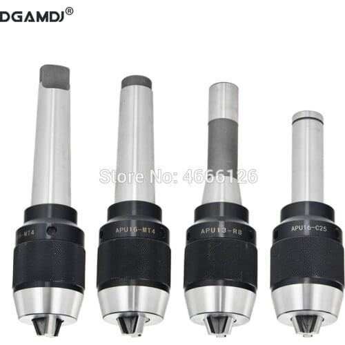 Free shipping MT2 MT3 MT4 C20 C25 C32 R8 M12 M7/16 tool holder APU13 APU16 CNC integrated self-tightening three-jaw drill chuck