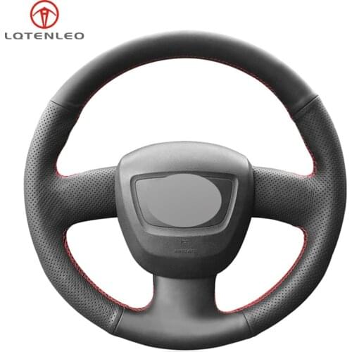 LQTENLEO Black Artificial Leather DIY Car Steering Wheel Cover For Audi A3 (8P) 2004-2013 A5 2008-2012
