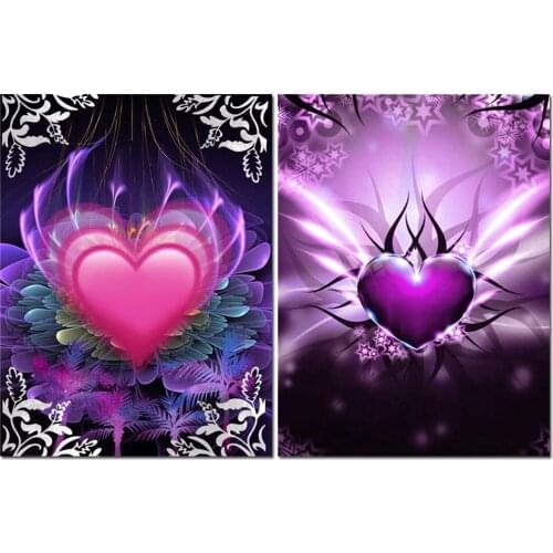 KAMY YI Heart-shaped Devil Diamond Painting Landscape Cross Stitch 5D Diy Full Diamond Embroidered Mosaic Home Decoration
