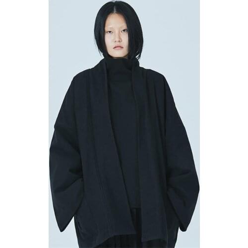 Mens Mao Ni coat super loose kimono oversize profile Chinese style V-neck hypertrophy Japanese