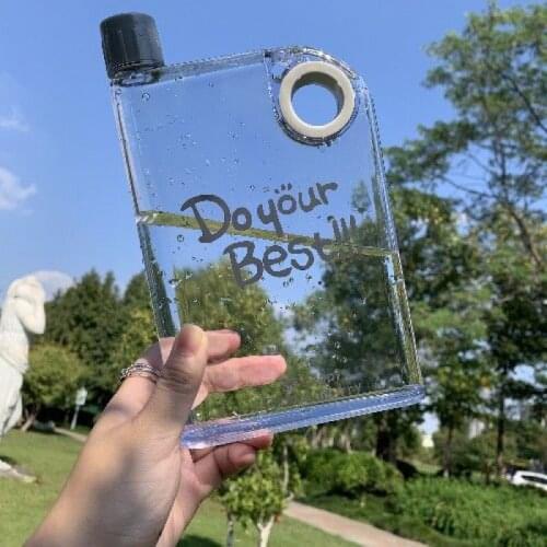 Korean A5 Paper Water Cup Frosted Plastic Cup Male and Female Students' Kettle Creative Trend Portable Flat Paper Water Bottle